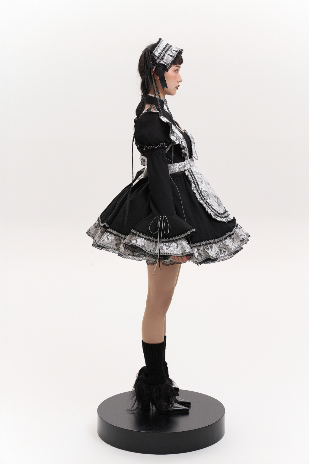 Silver Dragon Patterned Maid Dress Set