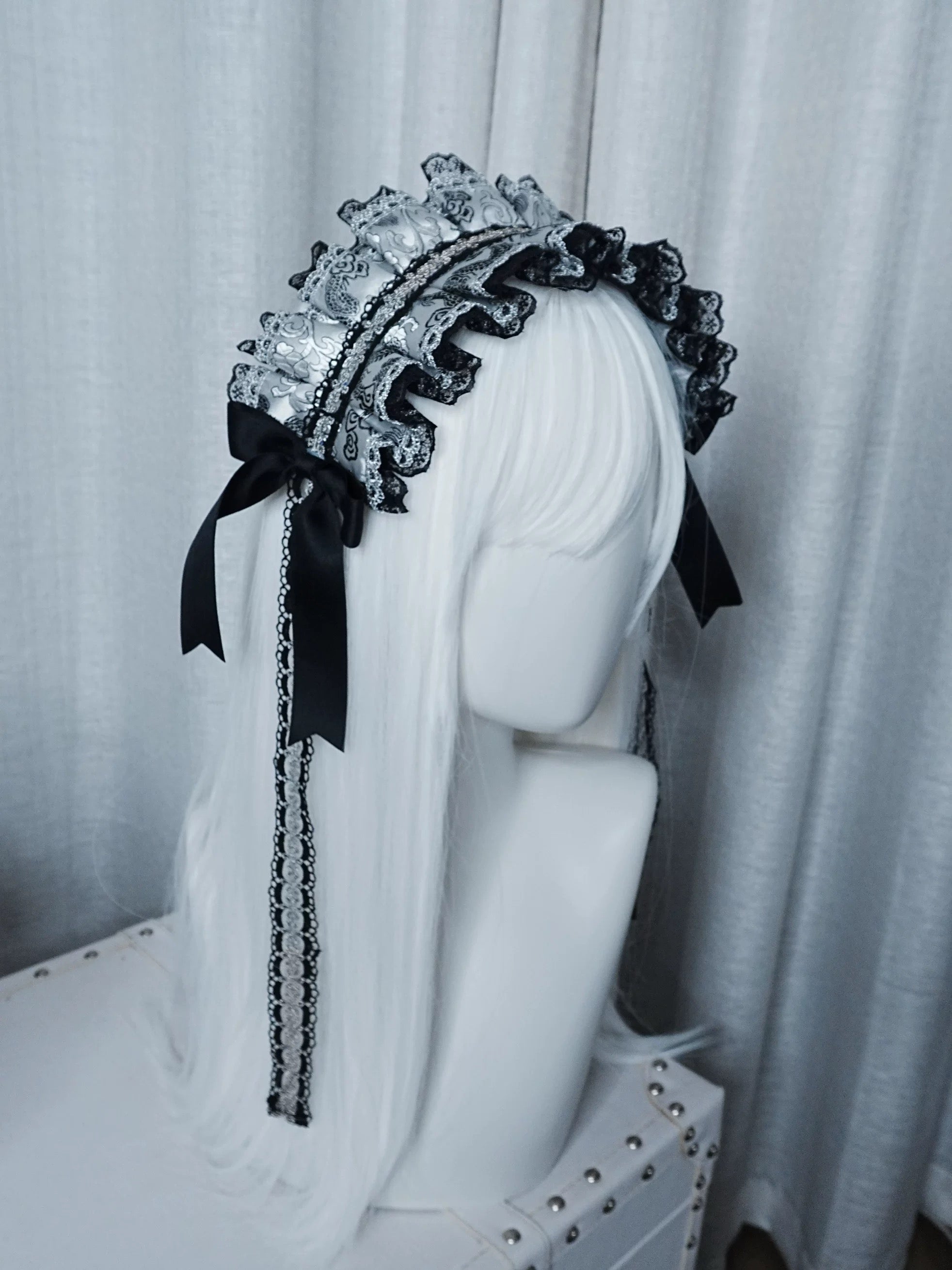 Aqua Dragon Patterned Lace Hairband