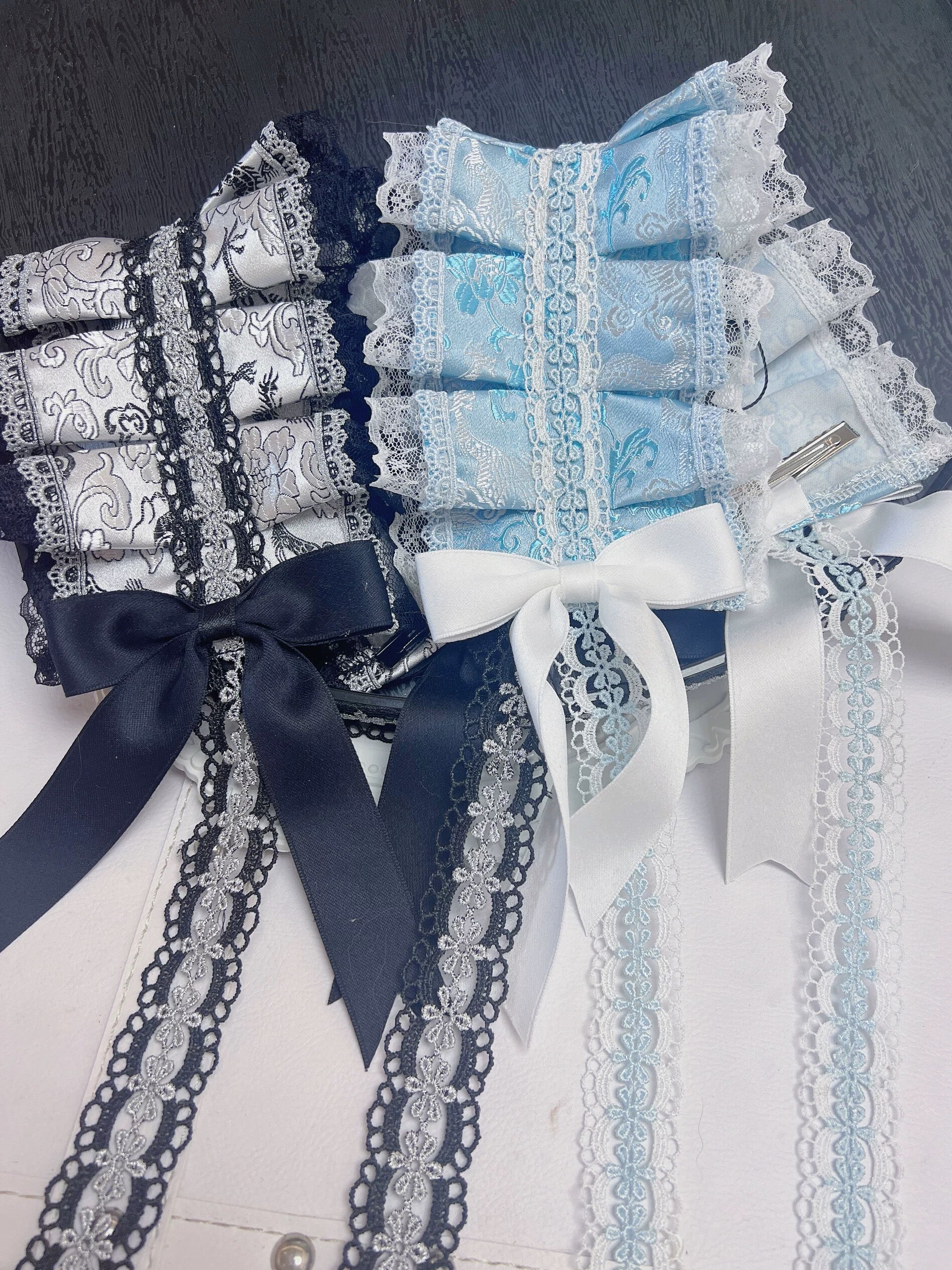 Aqua Dragon Patterned Lace Hairband