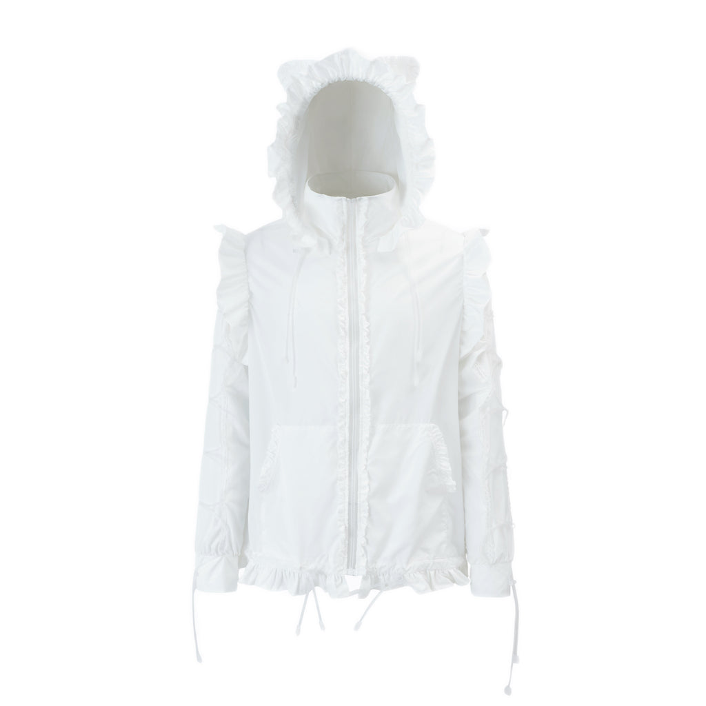 Bubble Cat Oversized Sun Protection Jacket - White