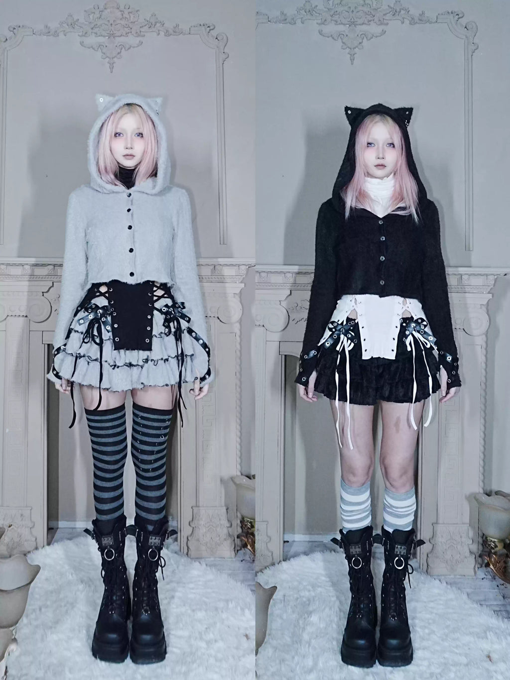 Fluffy Ruffled Pumpkin Pants - Grey