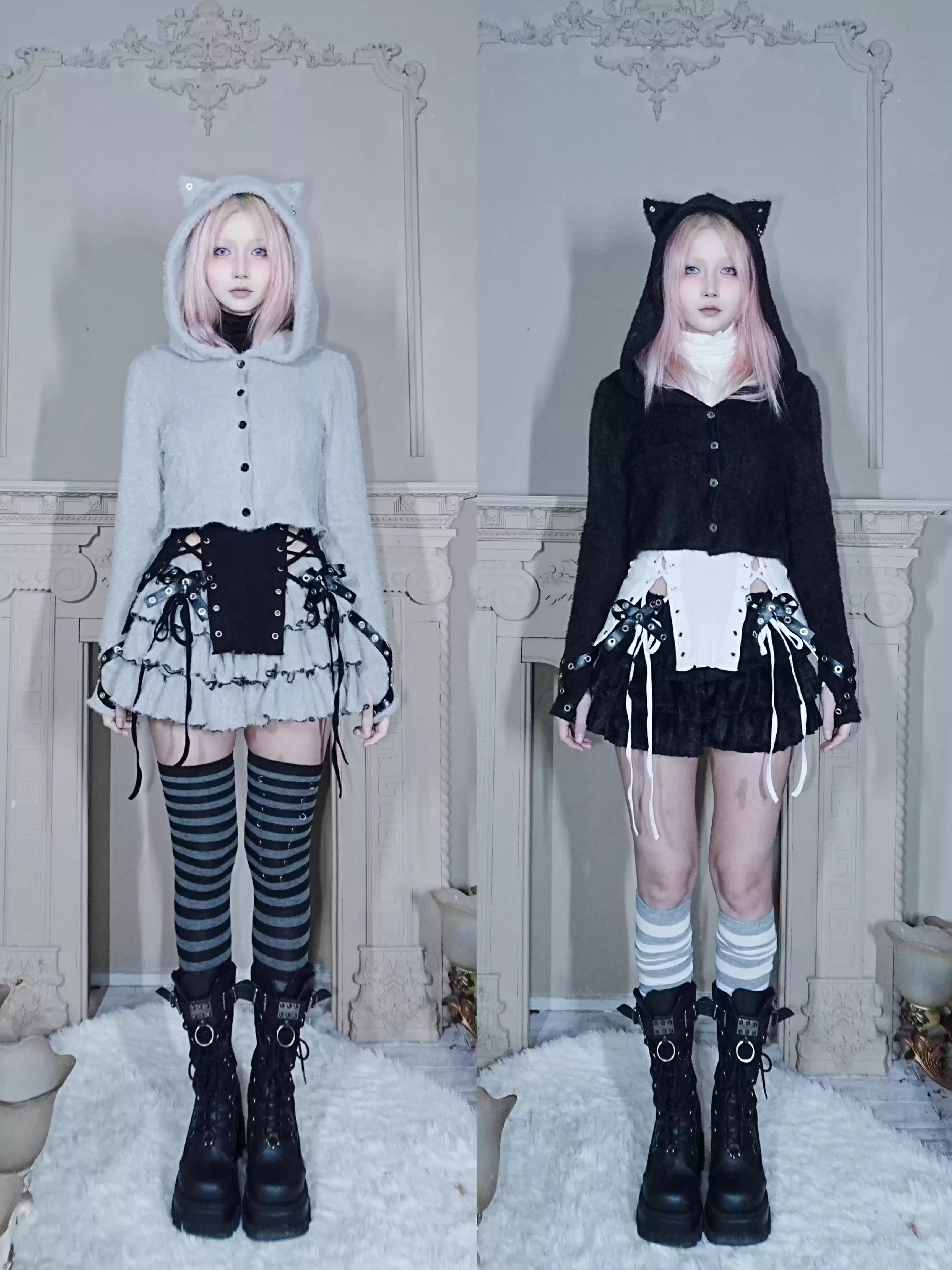 Fluffy Ruffled Pumpkin Pants - Grey