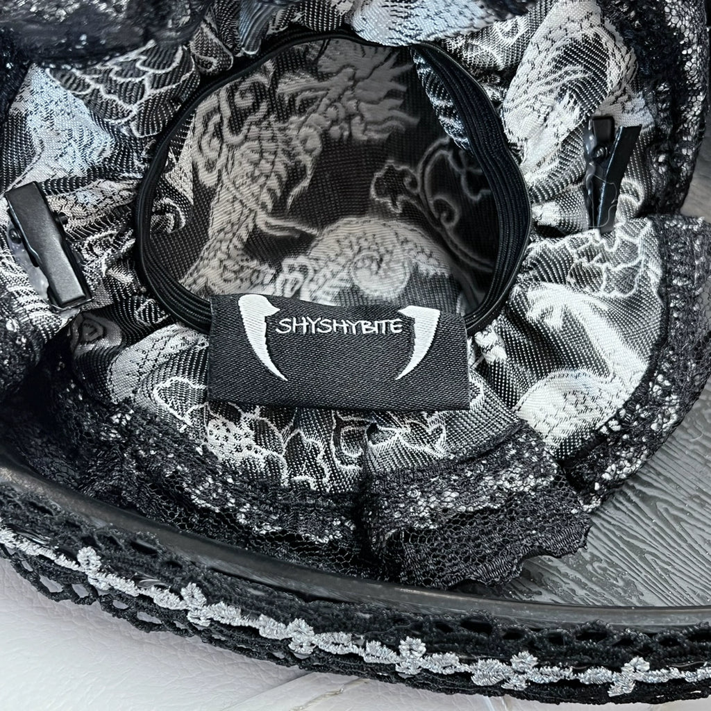 Silver Dragon Patterned Double Bun Hair Covers