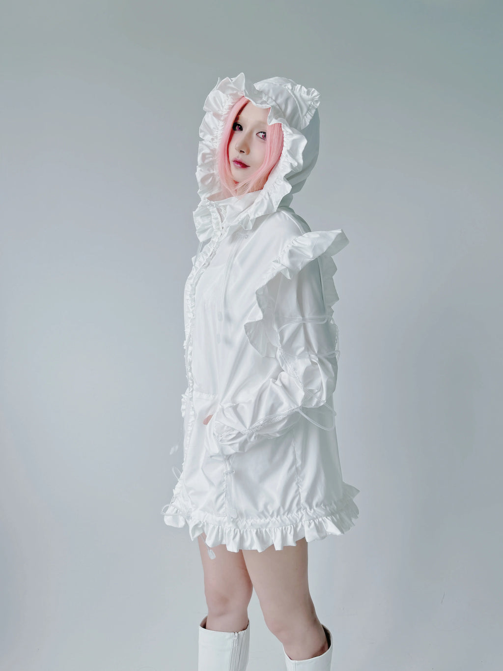 Bubble Cat Oversized Sun Protection Jacket - White