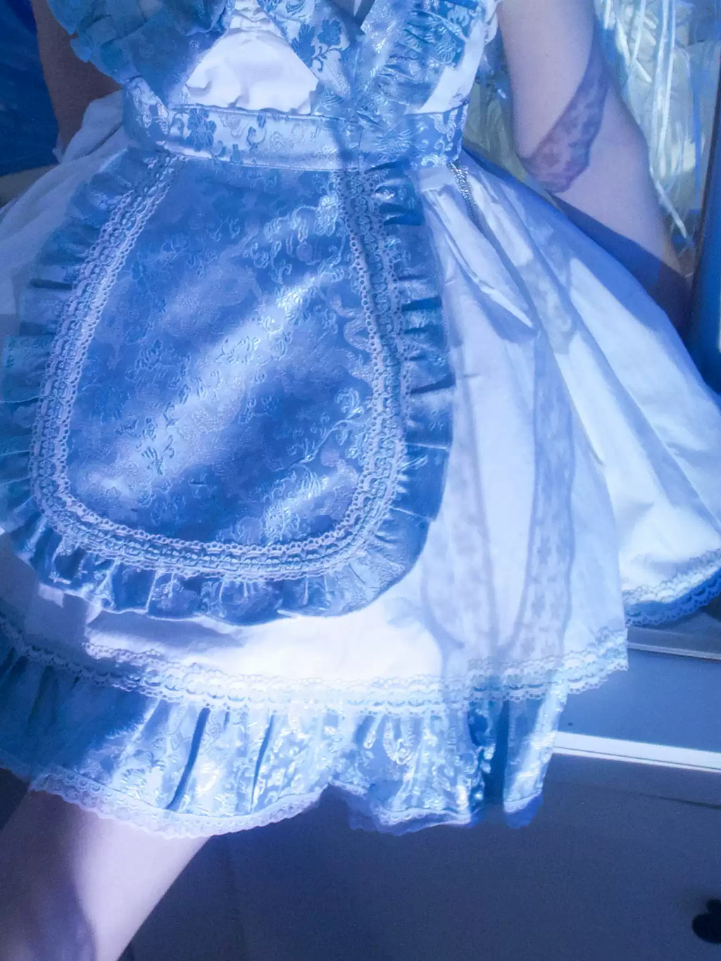 Aqua Dragon Patterned Maid Dress Set