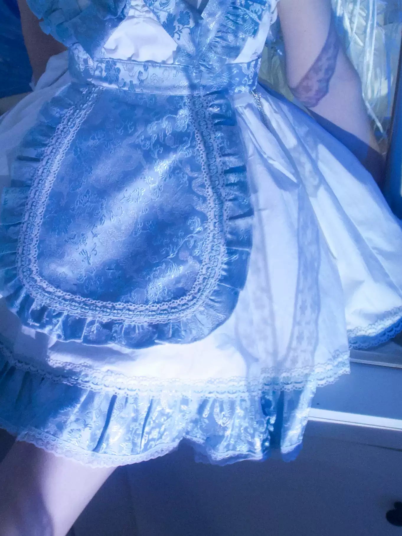 Aqua Dragon Patterned Maid Dress Set