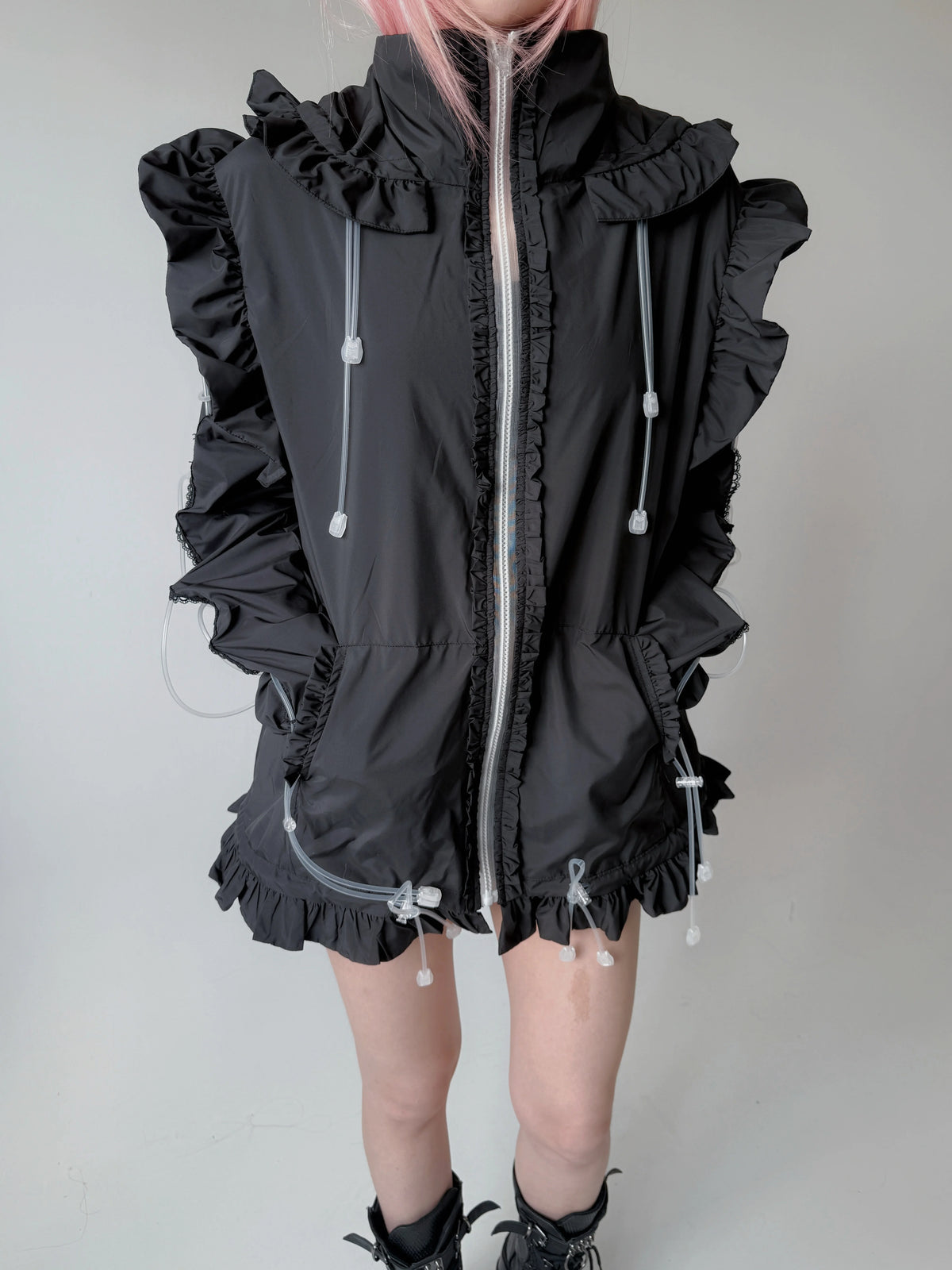 Bubble Cat Oversized Sun Protection Jacket - Black