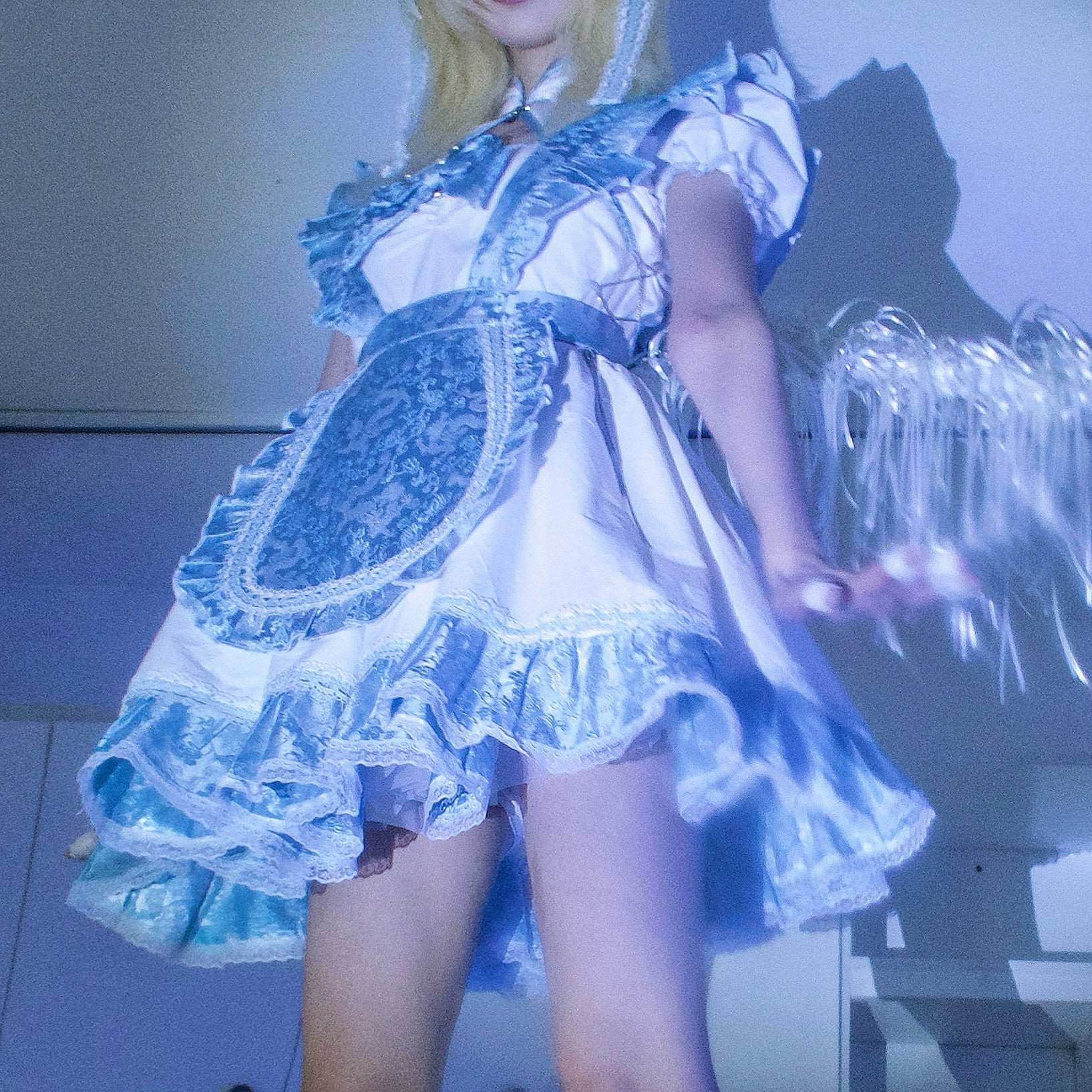 Aqua Dragon Patterned Maid Dress Set