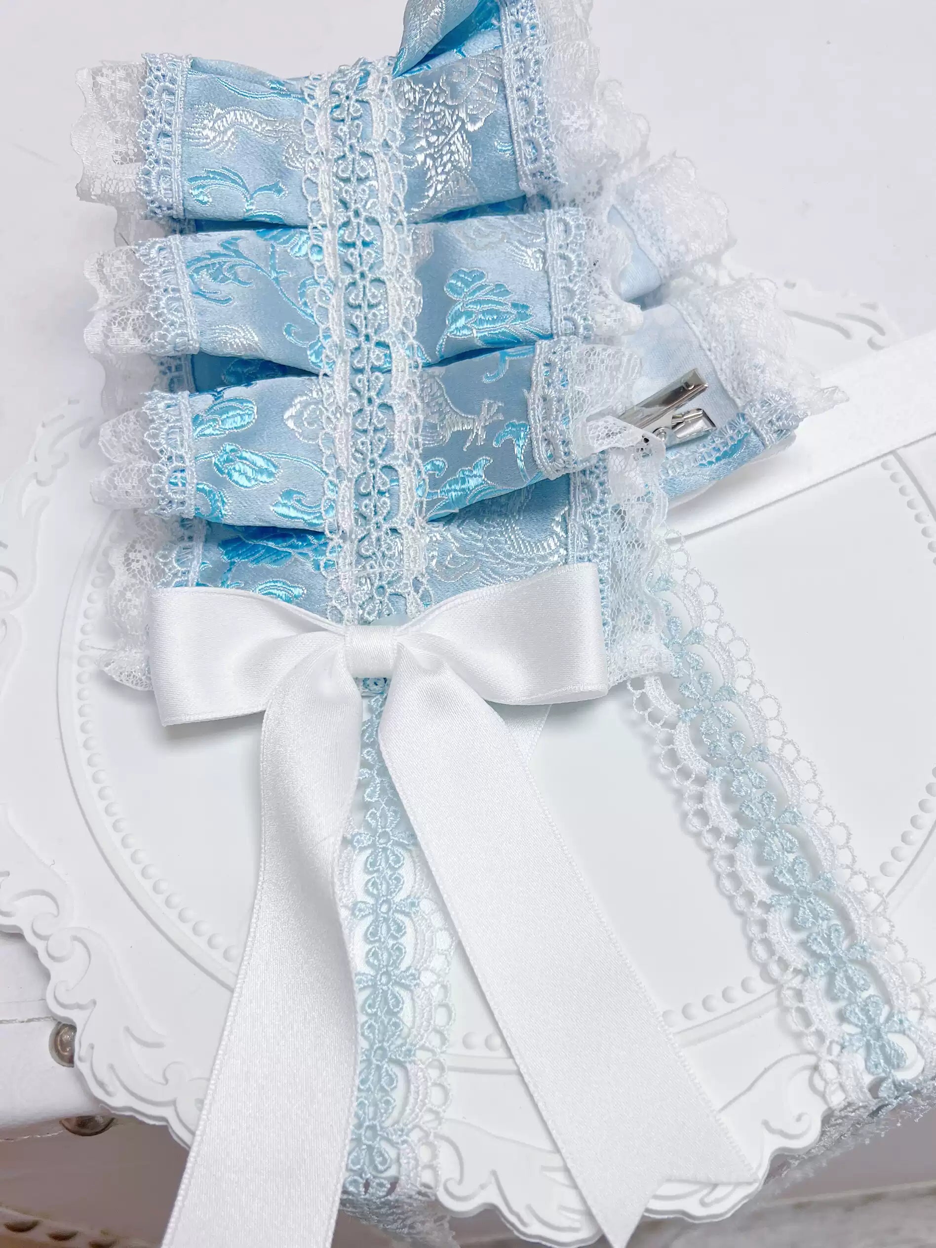 Aqua Dragon Patterned Lace Hairband