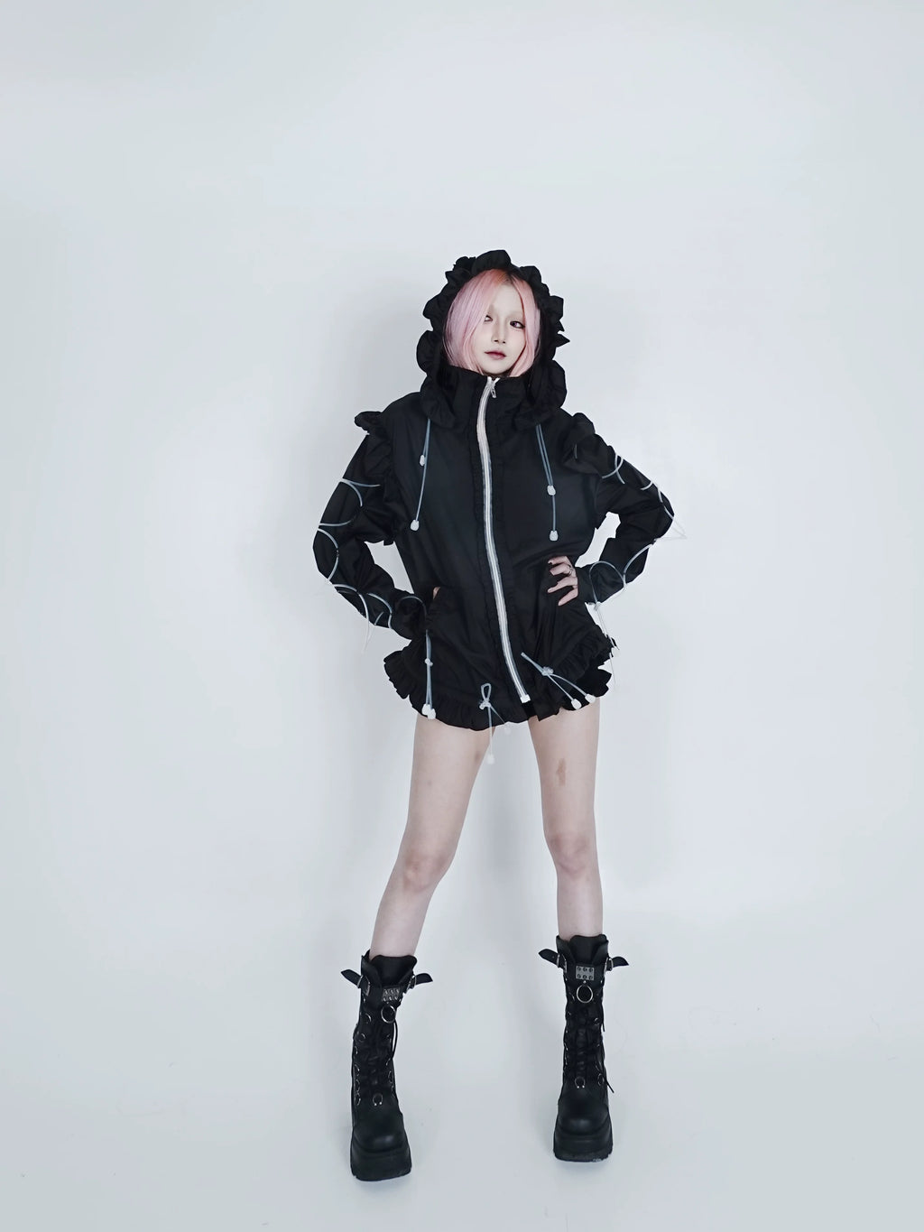 Bubble Cat Oversized Sun Protection Jacket - Black