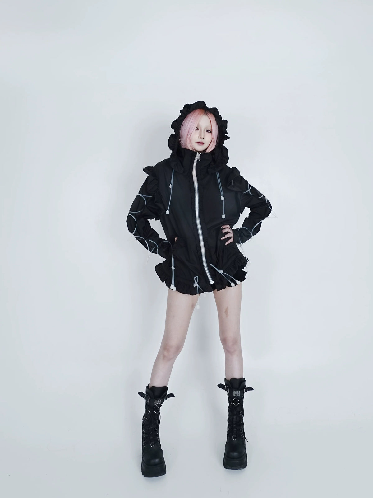 Bubble Cat Oversized Sun Protection Jacket - Black