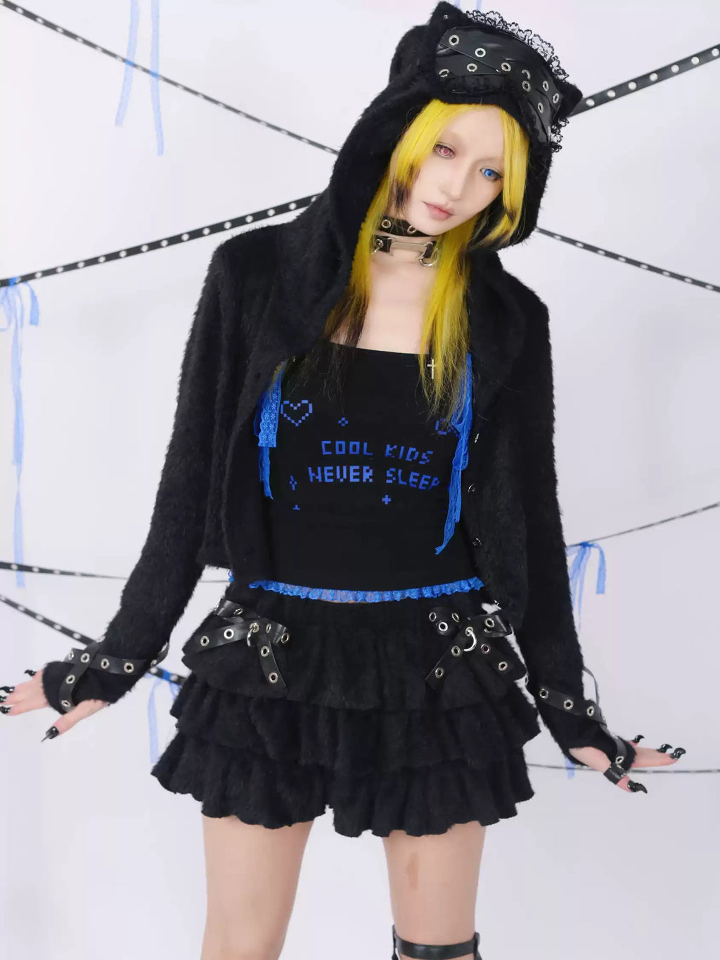 Fluffy Ruffled Pumpkin Pants - Black