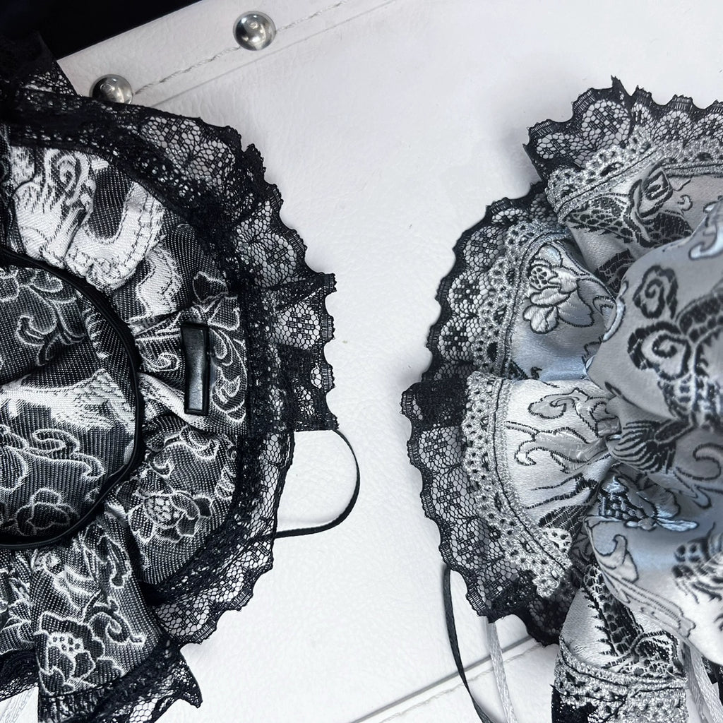 Silver Dragon Patterned Double Bun Hair Covers