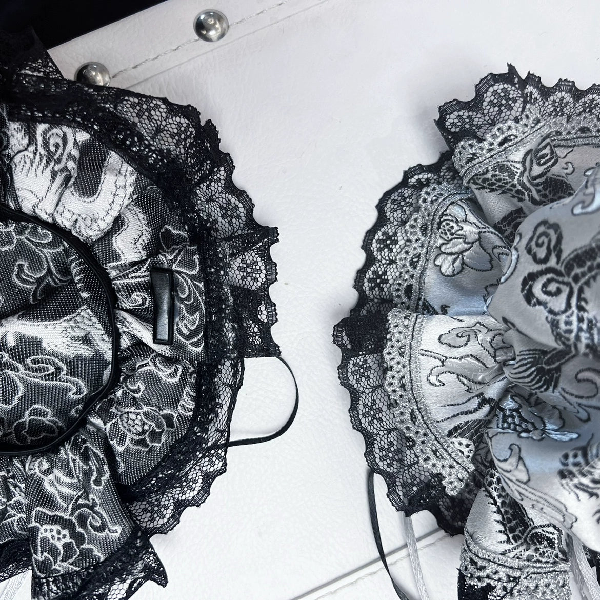 Silver Dragon Patterned Double Bun Hair Covers