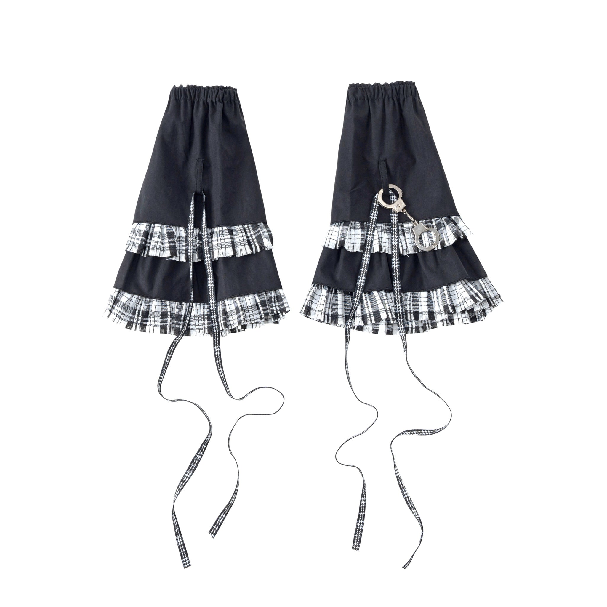 Plaid Paneled Tiered Leg Warmers