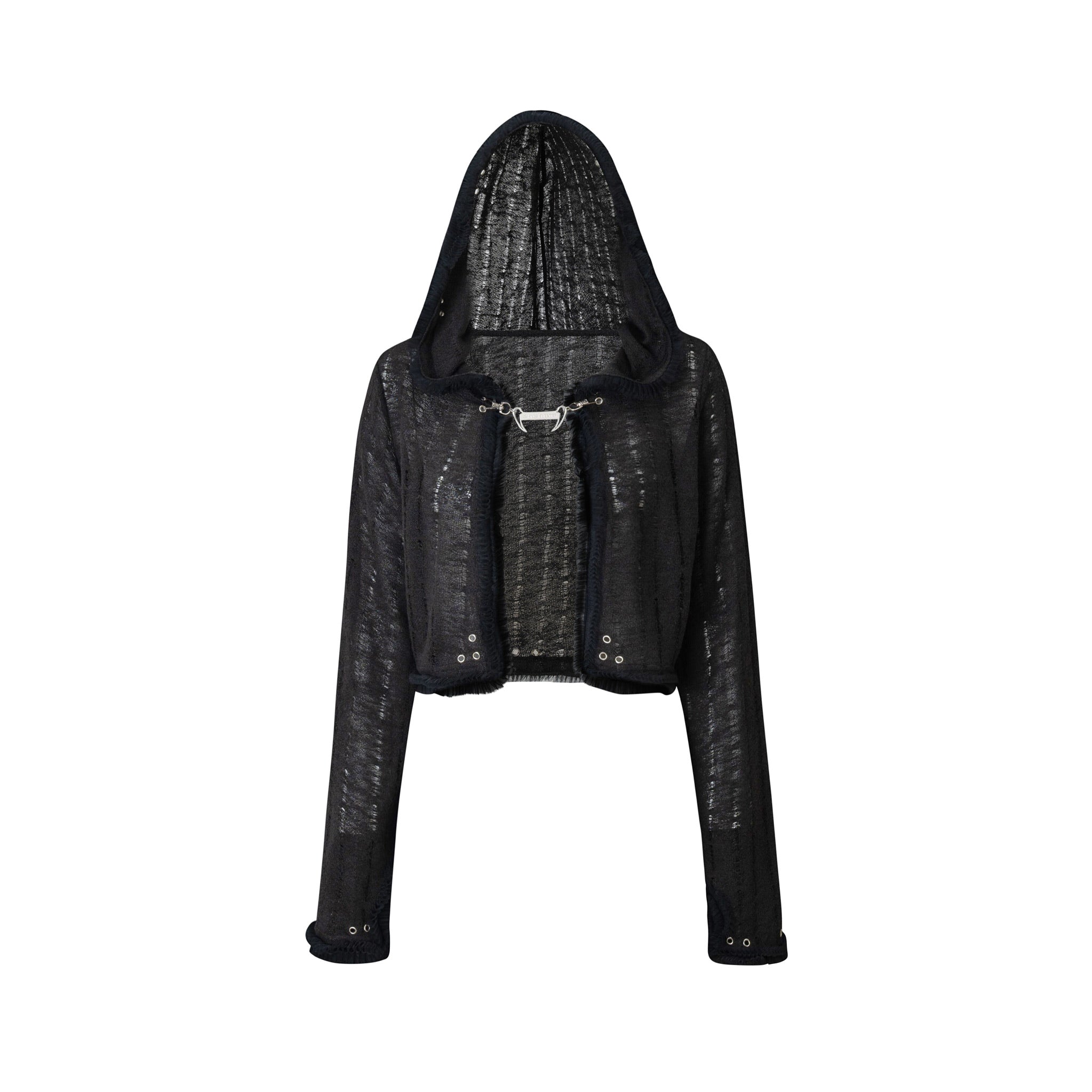 Lace Trim Hooded Cardigan