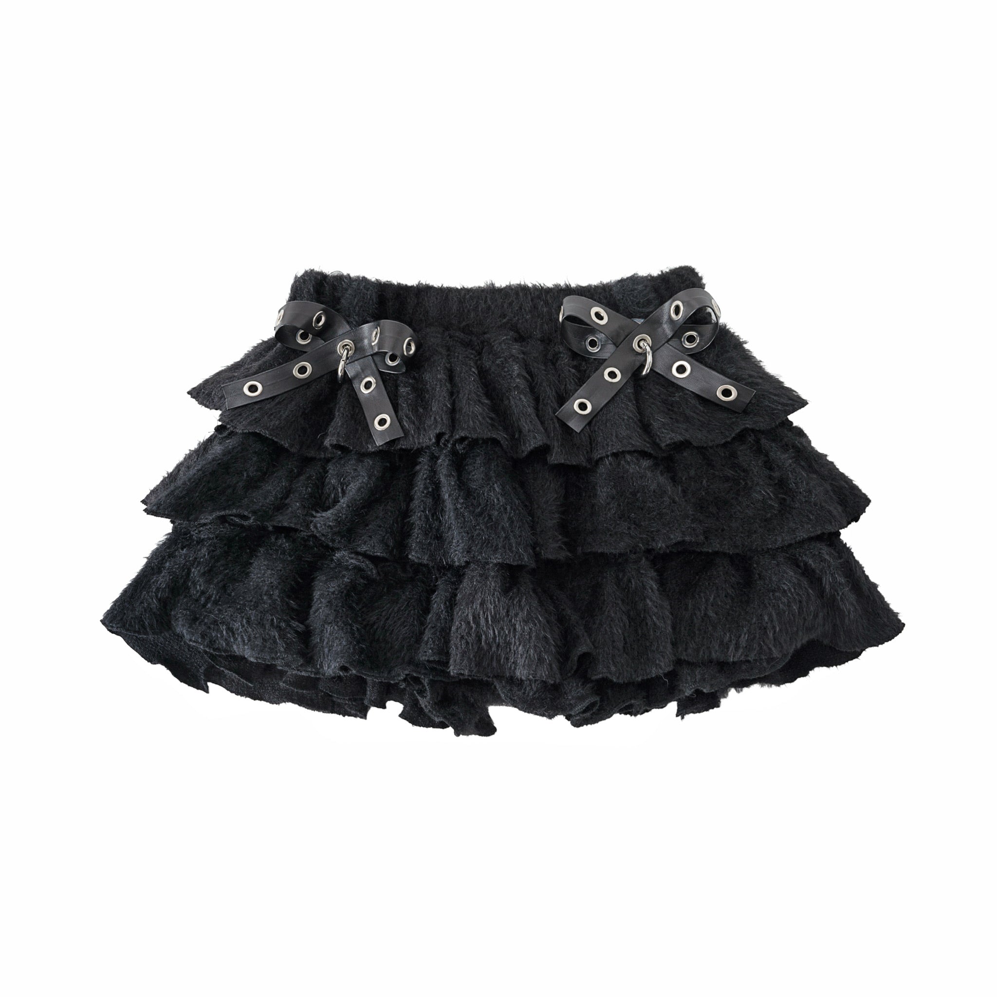Fluffy Ruffled Pumpkin Pants - Black