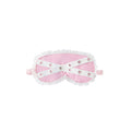 Eyelet Strap Decorated Lace Eye Mask - Pink-White