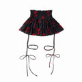 Cross & Spider Lily Full Print Tulle Beach Skirt - Black-Red
