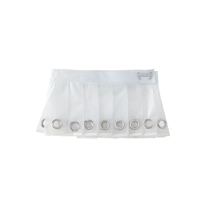 Frosted Translucent Eyelet Pleated TPU Skirt