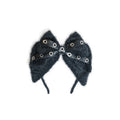Fluffy Eyelet Big Bowknot Headband - Black