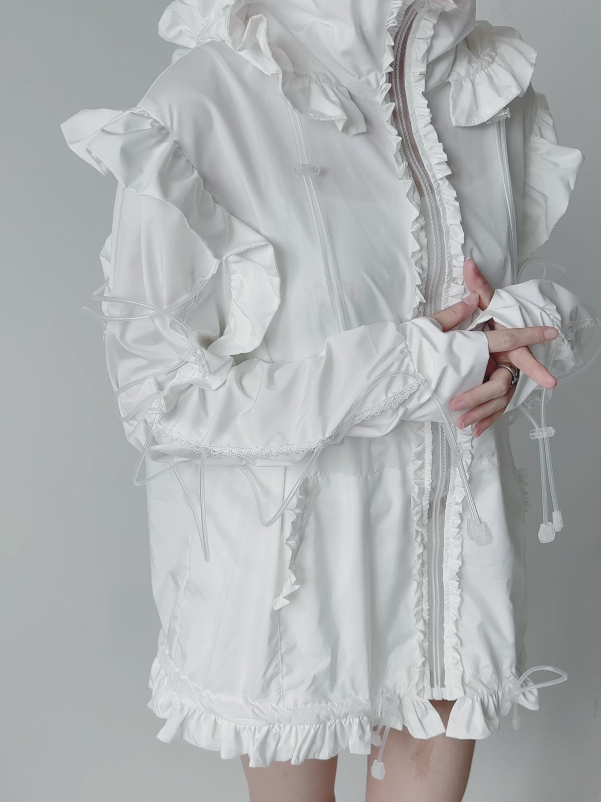 Bubble Cat Oversized Sun Protection Jacket - Black